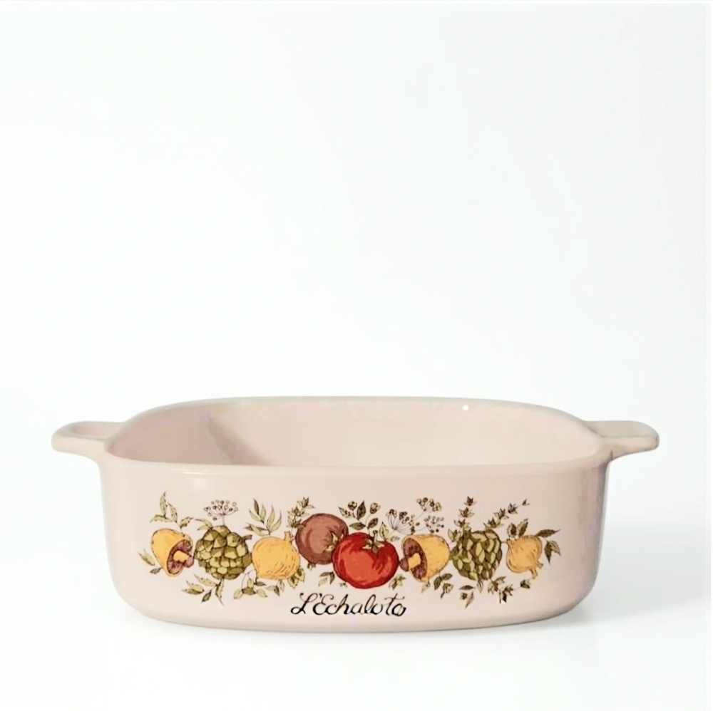 1 Qt. Floral Ceramic Baking Dish - White